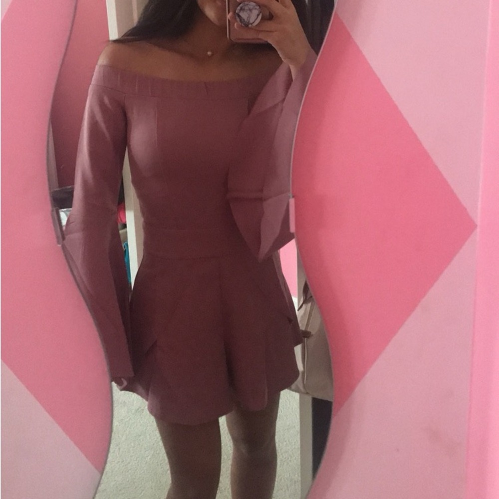Off the Shoulder bell sleeve romper